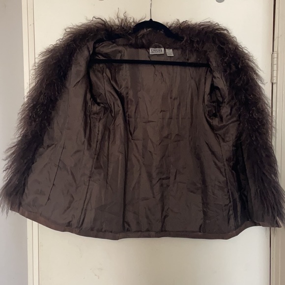 Vintage Chico’s design suede and Mongolian fur trim jacket women’s size small - Picture 7 of 7